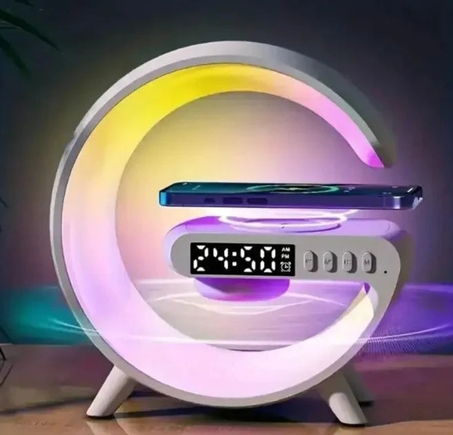 Smart G Lamp Bluetooth Speaker Wireless Charger RGB Alarm Clock