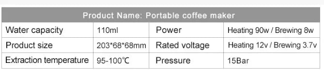 Portable Automatic Espresso Coffee Machine